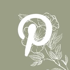 the letter q is surrounded by flowers and leaves