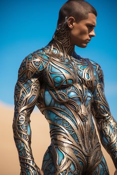 Male Clothing Ideas, Body Painting Men, Superhero Cosplay, Ripped Body, Gear 4, Ornamental Tattoo, Male Clothing, Battle Suit, Fairytale Fashion