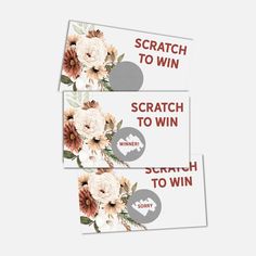 two scratch to win tickets with flowers on them