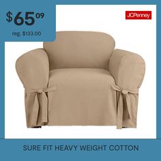 the sure fit heavy weight cotton chair cover is $ 65 99