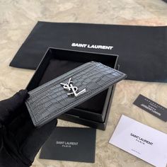 YSL Saint Laurent classic logo glossy crocodile pattern quilted card holder,

 size 10.5x7.5cm Ysl Saint Laurent, Large Leather Bag, Small Leather Bag, Medium Handbags, Lv Purse, Lv Shoes, Lv Belt, Lv Wallet, Large Handbags