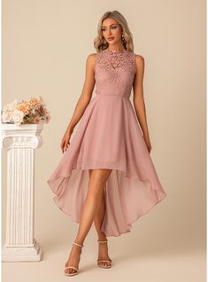 JJ's House No Flower Jacquard Chiffon Lace Asymmetrical Midi High Neck Illusion Spring Summer A-line Yes Dusty Rose S Height:5.7ft(174cm) Bust:33.5in(85cm) Waist:26in(66cm) Hips:36in(91cm) Dress. #JJ's House #No #Flower #Jacquard #Chiffon #Lace #Asymmetrical #Midi #HighNeck #Illusion #Spring #Summer #Aline #Yes #DustyRose #S #Dress Office Party Dress, Asymmetrical Midi Dress, Party Dresses Online, House No, Glam Dresses, Style Mistakes, Chiffon Lace, Dream Dress, Dusty Rose