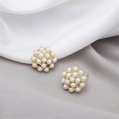 Put the finishing touch on your look with these beautiful earrings that feature shimmering pearl in a polished 18k gold-plated setting. 0.67" diameter 18k gold-plated copper / pearl Copper Pearl, Accessories Jewelry Earrings, Beautiful Earrings, Apparel Accessories, Jewelry Accessories, 18k Gold, Gold Tones, Gold Plate, Jewelry Earrings