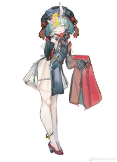 a drawing of a woman holding shopping bags