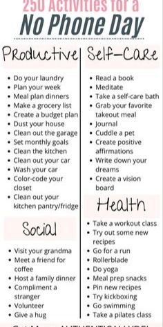 Things To Do Other Than Be On Your Phone, No Phone Activities, House Journal, Pantry Fridge, No Phone, Screen Free Activities, Monthly Goals, Screen Free, Create A Budget