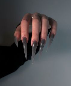 Long Stiletto Nails, Pointy Nails, Gothic Nails, Swarovski Nails, Grunge Nails