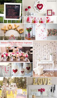 valentine's day bridal shower decoration collage