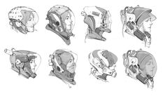 some sketches of helmets for different types of people