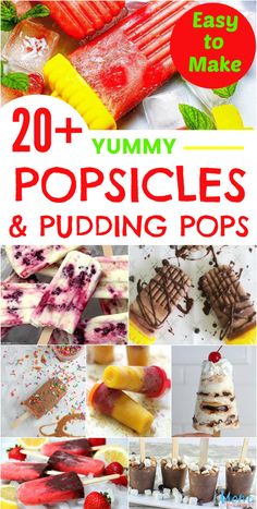 20 yummy popsicles and pudding pops