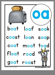 a blue and white poster with the words oa, boat loaf soak coast loan