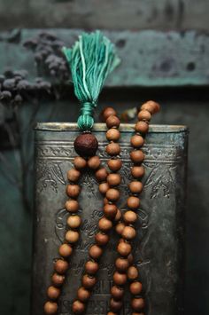 108 Mala Beads/ Sandalwood Turquoise and Bodhi Seed Buddhist Holistic Wooden Beads Mala For Rituals, Holistic Wooden Mala For Rituals, Bohemian Wooden Beads Mala For Festival, Holistic Necklaces With Wooden Beads For Festivals, Holistic Healing Mala With Wooden Beads, Holistic Festival Necklaces With Wooden Beads, Bohemian Festival Mala With Wooden Beads, Artisan 108 Beads For Meditation, Traditional Turquoise Wooden Beads