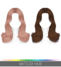 two different colored wigs with long hair on top and bottom, one in the same color