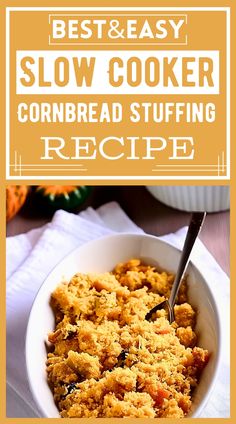 This Slow Cooker Cornbread Stuffing is not only easy to make but also deliciously moist and fluffy, with the perfect amount of crispy edges. It's a holiday game-changer! Slow Cooker Cornbread, Vegetarian Nut Roast, Cornbread Stuffing Recipes, Recipe For Beginners, Cornbread Stuffing, Homemade Cornbread, Cornbread Mix, Holiday Meals, Stuffing Recipes