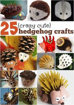 25 crazy cute hedgehog crafts to make with pine cones and acorns for kids