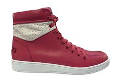 Travel Fox 916101-142 High Top Pink Leather Casual Shoes - Style and Comfort in One Step up your casual shoe game with the Travel Fox 916101-142 High Top Pink Leather Casual Shoes. Designed for both men and women, these shoes effortlessly blend style and comfort, making them the perfect choice for fashion-forward individuals seeking reliable footwear. Crafted with genuine pink leather, these high-top shoes exude a touch of elegance and sophistication. The premium leather material not only enhances the shoe's visual appeal but also ensures durability and longevity, promising years of reliable use. Featuring a versatile pink hue, these casual shoes effortlessly complement a wide range of outfits. Whether you're going for a laid-back, athleisure look or dressing up for a casual evening out, t Pink Leather Custom Sneakers With Perforated Toe Box, Travel Fox Sneakers, Luxury Red High-top Sneakers For Sports, Red High-top Sneakers With Cushioned Footbed For Light Sports, Red Breathable Synthetic High-top Sneakers, Luxury Red Synthetic High-top Sneakers, Pink Leather High-top Sneakers With Textured Sole, Casual Shoe, Leather High Tops