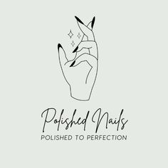 the logo for polished nails, which is designed to look like a hand with stars on it