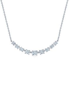 As brilliant as stars plucked from the night sky, a graceful sweep of diamonds is the centerpiece of this future heirloom necklace in 18-karat white gold. Total diamond weight: 1.09ct. Color: G–H Clarity: VS2–SI1 18k gold/diamond Made in the USA >Diamond Guide Formal Diamond Necklace With Clavicle Chain, Formal Diamond Clavicle Chain Necklace, Timeless White Gold Solitaire Necklace With Clavicle Chain, Dazzling Diamond Clavicle Necklace, Dazzling White Gold Diamond Necklace With Clavicle Chain, Dazzling White Gold Diamond Clavicle Necklace, Exquisite Diamond Necklace With Clavicle Chain, Heirloom Necklace, Curved Bar