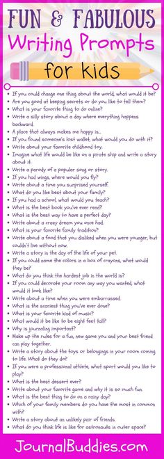 the fun and fabulous writing prompts for kids