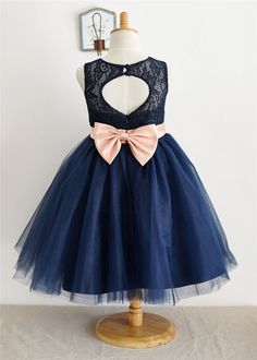 Blue Flower Girl Dress, Tulle Flower Girl Dress, Cheap Flower Girl Dresses, Cheap Party Dresses, Tulle Flower Girl