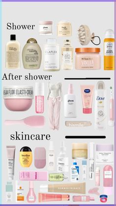 how to have everything shower, clean girl routine, everything shower routine, ultimate shower routine, shower, bath, clean girl, hygiene Skincare Challenge, Layer Skincare, Skincare Planner, Haut Routine, Skincare Items, Skin Care Routine Order, Routine Skincare, Basic Skin Care Routine