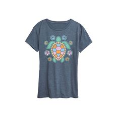 She will love showing off her style with this Women's Turtle And Flowers Graphic Tee. FEATURES Short sleeves CrewneckFABRIC & CARE Solid Color: Cotton ; Heather Colors: Cotton/Polyester Machine wash Imported Size: Large. Color: Heather Blue. Gender: female. Age Group: adult. Fitted Blue T-shirt For Beach, Blue Fitted T-shirt For Beach, Fitted Blue T-shirt For The Beach, Flowers Graphic, Heather Blue, How To Show Love, Blue Gender, Grey Blue, Her Style