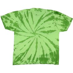 a green tie - dyed t - shirt with spiral design