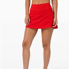 Brand New With Tags! Size 6 Mid Rise Tall 15" Color Dark Red Red Tennis Skirt, Lululemon Tennis Skirt, Pace Rival Skirt, Lulu Skirt, Tall Skirt, Lululemon Pace Rival, Lululemon Skirt, Running Skirts, Athletic Skirt