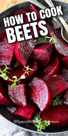 beets in a bowl with the title overlay reading how to cook beets