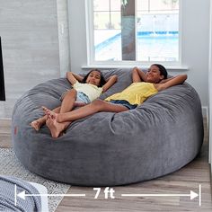 Our only bean bag that does not have a bed inside, but it's big enough to sleep on. Live large with our BIGGEST bean bag chair yet! Introducing our XL Bean Bag Chair in Chenille— our first bean bag chair built for two or more. With a massive diameter that spans nearly 7 feet with bulging, you can sleep, lounge, and entertain with plenty of room to spare. Ideal for family gatherings, game nights, or ultra cozy naps, this bean bag chair is sure to be a family favorite. *Team lift item: multiple pe Extra Large Bean Bag, Giant Bean Bag, Big Bean Bags, Candy Room, Large Bean Bag Chairs, Giant Bean Bag Chair, Mattress Dog Bed, Bean Bag Bed, Large Bean Bags