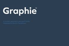 the logo for graphie, a modern geometric font family designed by person