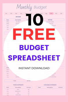 the 10 free budget spreadsheet for bloggers to use on their blog or website