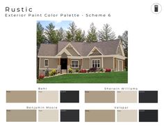 the exterior paint color palette scheme is shown