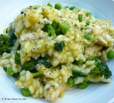 a white plate topped with rice and broccoli