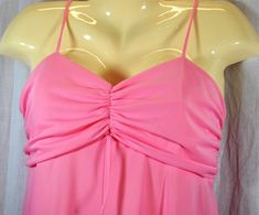 "The color is a bright pink, back zipper, spaghetti straps. It is marked a size 16, but check the measurements below as sizes have changed quite a bit over the years...Laid flat: across at armpits - 17\" across at waist - 17\" strap drop - 8\" total length - 57\" Excellent condition with no issues noted." Pink Dress Maxi, Pink Maxi Dress, Dress Maxi, Dress Clothes For Women, Gorgeous Dresses, Bright Pink, Pink Dress, Final Sale, Penny