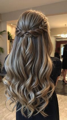 Searching for the perfect prom hairstyle that strikes the right balance between elegant and effortless? Look no further! In this blog, we've curated 15 stunning half up half down prom hairstyle ideas to inspire your look for the big night. Whether you have short, medium, or long hair, curly, straight, or thin locks, we've got you covered with a variety of styles that are sure to turn heads. Bridesmaid Braid Half Up, Hairstyles For Long Hair Braids Half Up, Half Up With Braids Wedding, Half Up Simple Wedding Hair, Hair Styles For Long Hair Length Formal, Wedding Hairstyles Half Up Half Down Short Hair Front View, Half And Half Down Hairstyles, Half Up Half Down Hair Braided Black, Half Up Half Down Formal Hair Medium