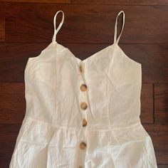 White, Linen, Button-Down Dress. Zesica Brand From Amazon, Size S. Dresses Linen, Button Down Dress, Linen Dresses, White Linen, Button Downs, Color White, Women Shopping, Dresses, White