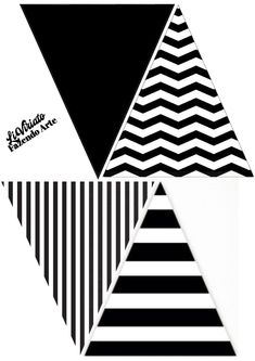 three different black and white triangles are shown