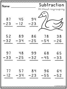 the subtraction worksheet for addition