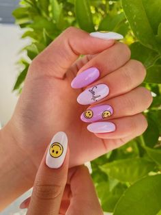 Hello Nails, Hippie Nails, Lavender Nails, Cute Gel Nails, Bling Acrylic Nails, Nagel Inspo