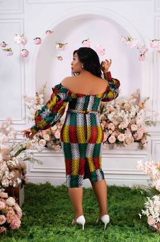 Beautiful Off-the-shoulder Ankara Bubble sleeves dress with that gorgeous sweetheart neckline and midi length. Exaggerated sleeves with a cuff. Made with High quality 100% African Wax cotton Fully Lined Long zipper at the back for easy wear Made in Nigeria CARE INSTRUCTIONS: Hand wash cold, DO NOT BLEACH, Hang dry, Press with cool iron on the wrong side only. Ankara Maxi Dress, Ankara Dress Styles, Exaggerated Sleeves, Off White Dresses, Classy Design, Infinity Dress, Evening Dresses Cocktail, African Print Dress, Red Dress Maxi