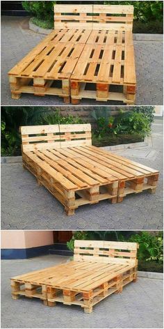 the steps are made out of wooden pallets and have been placed on top of each other