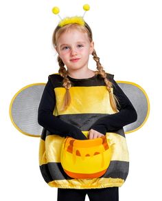 PRICES MAY VARY. This deluxe Halloween animal dress-up set includes bumble bee bubble costume, wings, antennae headband, detachable treat bag. Girls will be completely surprised by wearing the nice bumblebee costume. Mesh wings attach to back of tunic with hook & loop fastener. Wide yellow & black horizontal stripes, back velcro closure for easy on and off, and easy washing and maintenance. Hand wash recommended. 100% polyester velour fabric. All of our products are made from safe materials, and Bee Costume Kids, Kids Bumble Bee Costume, Antennae Headband, Bubble Costume, Bumblebee Costume, Toddler Dress Up, Bumble Bee Costume, Princess Fancy Dress, Animal Dress