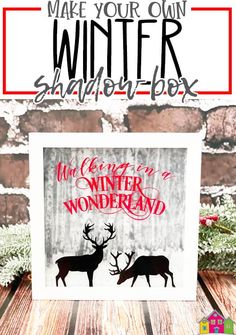 a christmas card with two deers and the words make your own winter snowflox