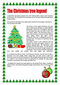 the christmas tree legend worksheet