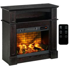 an electric fireplace heater with remote control