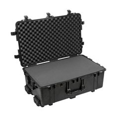 a large black case with wheels and handles