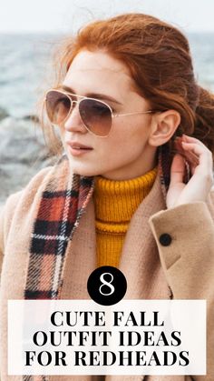 If you’re looking for some actual outfit inspo, we’ve got you covered. Here are 8 fall outfits you can recreate with a full list of everything you will need to get the look. Outfit Ideas For Ginger Hair, Clothing For Redheads, Red Hair Fall Outfits, Fashion For Redheads Outfits, Fall Outfits For Redheads, Best Colours For Redheads To Wear, Redhead Fall Outfits, Fashion For Redheads, Redhead Outfit Ideas