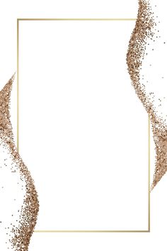 a gold glitter frame on a white background