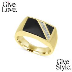 in stock Macy's Luxury Rings As A Gift, Luxury Macy's Rings As Gifts, Macy's Luxury Rings As Gifts, 10k Gold, Black Onyx, Onyx, Rings For Men, Pick Up, In Store