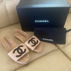 These Scream Chanel! Both Amazing & Comfortable. Suede Tan/Beige Uppers W/ Minor Smudges Seem In Last 2 Photos. This Sale Includes Chanel Dust Bag & Chanel Box. Soles In Great Condition! Comps Are In The Last Few Photos. Shoes Chanel, Chanel Box, Bag Chanel, Chanel Shoes, 2 Photos, Black Tan, Slide Sandals, Scream, Women's Shoes Sandals